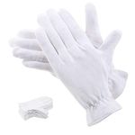 100 Percent Cotton Gloves for Dry Hands Eczema, Selizo 10 Pairs White Cotton Gloves for Women Dry Hands Moisturizing Cosmetic Sensitive Irritated Skin Spa