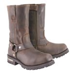 Milwaukee Leather Men's Classic 11-Inch Dark Brown Leather Harness Square Toe Motorcycle Boots MBM9062-13