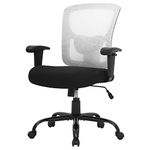 BestOffice Big and Tall Office Chair, 400 lbs Ergonomic Mesh Desk Chair with Lumbar Support and Adjustable armrest Wide Seat Rolling Swivel Task Executive Chair for Home Office (White)