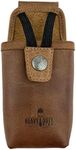 Heavy Duty Hide, Radio Case, Walkie Talkie Belt Holster, Two-Way Radio Carrier, Stores & Clips on Hip for Easy Access, Tactical Accessories, Full Grain Leather, Handmade, Bourbon Brown