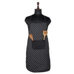 Kuber Industries Kitchen Apron | Apron for Restaurant | Apron for Chef | Cooking Apron for Men | Waterproof Apron | Front Pocket Cooking Cloth | Kitchen Dress for Women | Dot | Black