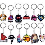 12Pcs Video Game Keyrings for Boys Kids Adult Girls Birthday Lucky Dip Prizes for Kids Gamer Keychain Party Bag Fillers for Boys Party Bags Cute Cartoon Keyrings Anime Goodie Bag Fillers