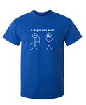 I Got Your Back Stick Figure Graphic Friendship Novelty Sarcastic Funny T Shirt, Royal, Large