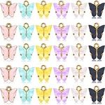 Hicarer 30 Pieces Butterfly Charms 