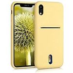 kwmobile Case Compatible with Apple iPhone XR - Soft TPU Phone Cover with Card Holder and Silicone Finish - Yellow