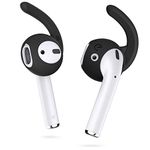 KeyBudz EarBuddyz Silicone Earphones Attachments for Apple AirPods, EarPods Headphones Earphones Accessories, Ear Hooks, Anti-Slip, Sports, Black