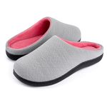 RockDove Women's Original Two-Tone Memory Foam Slipper, Size 11-12 US Women, Gray/Pink