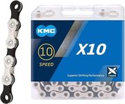 10 Speed Bike Chain, X10 Chains 10/20/30 Speed for Mountain Bike/Road Bike/BMX Compatible with Shimano Sram Campagnolo, 116Links, Silver