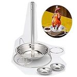 Jasni Stainless Steel Poultry Roaster Stand, BBQ Grill Rack Beer Can Chicken Holder with Roasting Pan and 2pc Sauce Dish for Chicken Steak Fish, Meat Barbecue