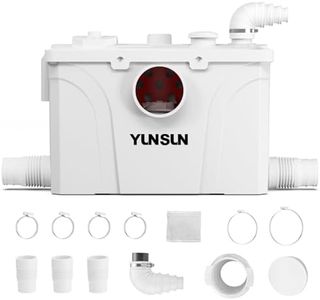 YUNSUN 850W Macerator Pump, Toilet Pump Upflush to 29.5ft/9m, 2200GPH with 4 Water Inlets & 1 Outlet, Ideal for Basement, Laundry, Sink, and Toilet