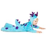 PRETEND TO BEE Blue and Purple Dinosaur Monster Onesie Fancy Dress Costume for Kids/Toddlers/Baby, 6-12 Months