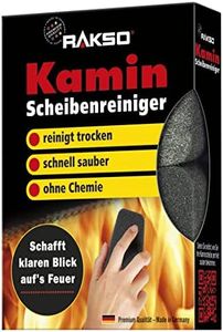 TROLLULL Stove Glass Cleaner for woodburning stoves and Burners, Sponge, Fireplace Cleaner, Glass pane Cleaner, 2 Pieces