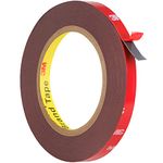 Double Sided Tape Heavy Duty, Waterproof Mounting Foam Tape, 33ft Length, 0.4in Width, Strong Adhesive Tape for LED Strip Lights, Automotive, Home/Office Decor, Outdoor, Made of 3M VHB Tape