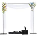 HAYOHRT 10x10 ft Pipe and Drape Backdrop Stand Kit Heavy Duty Backdrop Stand Adjustable Photo Background with Metal Base for Parties Wedding Video Studio Birthday Background Stand