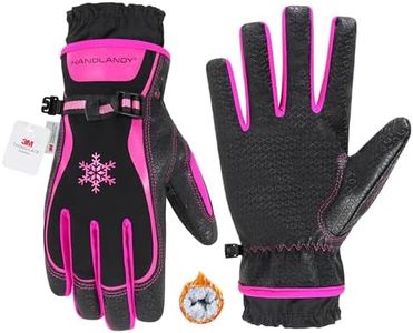 HANDLANDY Winter Work Gloves for Women, 3M Thinsulate Insulated, Waterproof Thermal Touchscreen Warm Grip Gloves for Cold Weather, Skiing, Snowboarding, Hiking (Pink, Medium)