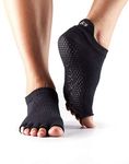 Toesox HT Low Rise Yoga Grip Socks, Black, L