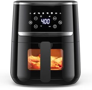 Adoolla 5.0 Qt Air Fryer Oven, Nonstick Cooker with Recipes, Oil Free, Electric Hot Air Fryer, Black