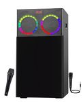 UIC Boombox Powerful 90W Bluetooth Party Box-Karaoke Speaker with Mic with High Bass & Sound with 2 Mics (Wireless & Wired Mic 1 Each) USB,FM,Aux,Smart TV Support & Dynamic LED Lights (UIC-TWR-6501)