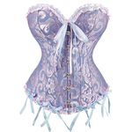 Corset Top Ovebust Victorian Corset Lace up Plus Size Corsets and Bustiers for Women, Blue, Large