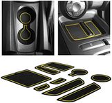 CupHolderHero fits Chevy Camaro Accessories 2010-2024 Premium Custom Interior Non-Slip Anti Dust Cup Holder Inserts, Center Console Liner Mats, Door Pocket Liners 8pc Set (Yellow Trim)