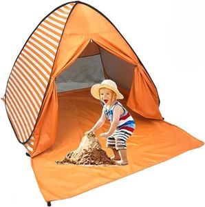 Blue Pop Up Beach Tent Shade Sun Shelter UPF 50+ Canopy Cabana 2-3 Person for Adults Baby Kids Outdoor Activities Camping Fishing Hiking Picnic Touring (Orange)