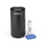 Thermacell Halo Mini Mosquito & Midge Protector, For Outdoors Activities, 20 m² Protection Zone, Scent & DEET-free, Includes 12-Hour Fuel Cartridge + 3 Mats, Graphite, Black