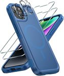 FNTCASE for iPhone 13 Phone Case: iPhone 14 Phone Case Magnetic Dual Layer Military Grade Drop Shockproof Protection Cell Phone Cover - Rugged Durable Heavy Duty Protective Bumper Tough (Blue)