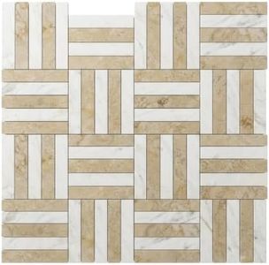 12x12 Inch Peel and Stick Vinyl Floor Tiles, Marble Pattern Self-Adhesive Flooring for Kitchen Bathroom Bedroom, Waterpr