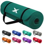 Xn8 Sports Yoga mat 15mm Thick NBR Exercise Mat - Non-Tearable Pilates Mat with Extra Carry Strap- Lightweight Yoga Mats for Women Men for Aerobics, Lunges, Planks Indoor & Outdoor 61x20x1.5 cm