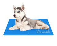 pecute Dog Cooling Mat S 50x40cm, Pet Cool Mat Gel Self Cooling Pad for Dogs and Cats in Hot Summer, Blue