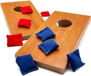 Super Fun Mini Kids Portable Cornhole Set. 2X 10.5" x 5.25" Boards with 4 Red and 4 Blue Double Lined Bags. Great Slumber Party, Sleepover or Birthday Party Game. Perfect Bag Toss Game for Your Child