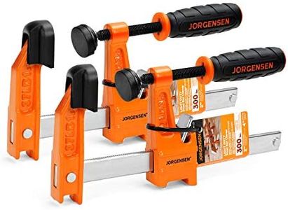 Jorgensen 2-Pack Steel Bar Clamp Set, 4-inch Light Duty, 300 Lbs Load Limit, for Woodworking