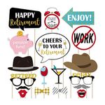 Losuya 18pcs Happy Retirement Photo Booth Props Retired Party Photo Posing Props for Retirement Party Decorations