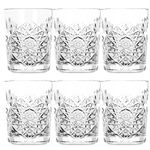 Libbey - Hobstar whisky glass, water glass, juice glass, set of 6, crystal glass, 350 ml