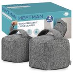 HEFTMAN Fabric Door Stop Heavy - Grey Pattern with Handle, Homely & Decorative Weighted Door Stop, Interior Doorstop Stopper for Home Decor - Pack of 2 Fabric Door Stops (1kg each)