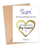 You're going to be a Big cousin card Pregnancy announcement card scratch reveal custom personalised PA19