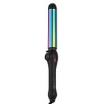 INFINITIPRO BY CONAIR Rainbow Titanium 1 1/4-inch Curling Wand, Straight wand produces flawless waves, Black