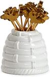 Two's Company Beehive Pick Holder with 20 Bee Picks in Gift Box