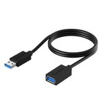 SABRENT USB Extension Cable 90cm, USB A 3.0 Male to Female, Data Sync USB Extender Cord 5Gbps High Speed for Charging Cable, USB Stick, Printer, PS4/5, USB Hub, External Hard Drive, etc (CB-3030)