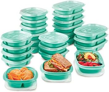 Rubbermaid 50-Piece Food Storage Containers Set with Lids, Teal Splash – Perfect for Lunch, Meal Prep, Leftovers & More – Top Rack Dishwasher Safe, BPA-Free Plastic