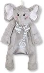 Bearington Baby Lil’ Spout Pacifier Pet, Gray Elephant Plush Stuffed Animal Lovie and Paci Holder, 15"