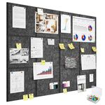 Uoisaiko Felt Bulletin Board for Walls: 120x90cm Large Cork Board Tiles Alternative - 12 Pack Pin Board with 60 Push Pins for Office Home