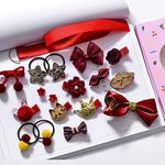 FOK Set of 18 Pieces Fancy Headwear Acessories For Baby Girls/Toddlers - Red