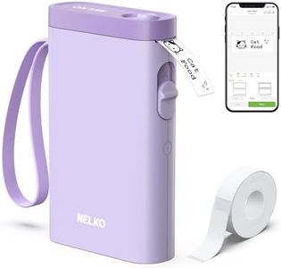 Nelko Label Maker Machine with Tape, P21 Bluetooth Label Printer, Wireless Mini Label Makers with Multiple Templates for Organizing Office Home, Purple