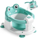 Baby Bath Seat for Babies 6 Months & Up - Toddler Bath Seats for Baby Sitting Up with 4 Suction Cups & Soft Cushion, Non-Slip Infants Shower Bathtub Chair for Newborn Boys Girls, Aqua