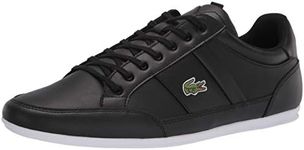 Lacoste Men's Chaymon Sneaker, Blk/Wht Leather, 11