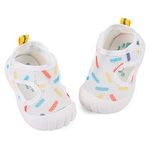 LACOFIA Unisex Baby First Walking Shoes Infant Toddler Anti-Slip Breathable Mesh Trainers White 2.5