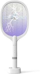 Electric Fly Swatter 3000V Bug Zapper Racket Rechargeable with UV Lights, Portable Handheld Cordless Mosquito Rackets to Kill Mosquitoes, Wasps, Gnats, Fruit Flies, Flies for Indoor Home Office