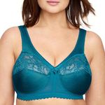 Glamorise Full Figure Plus Size MagicLift Original Support Bra Wirefree #1000, Dark Teal, 44F