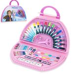 Disney Kids Art Set Princess Colouring Sets for Children 50pcs Art Supplies (Pink Frozen)